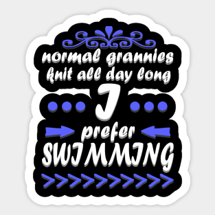 Swimming grandma pension funny slogan gift Sticker